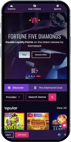 VegasNow iOS Home Page